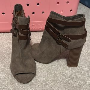 Peep toe booties